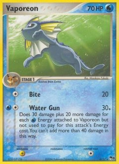 Vaporeon Pokémon card, number 6