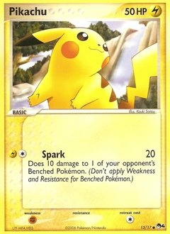 Pikachu Pokémon card, number 13
