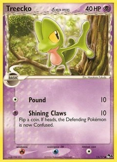 Treecko δ Pokémon card, number 15
