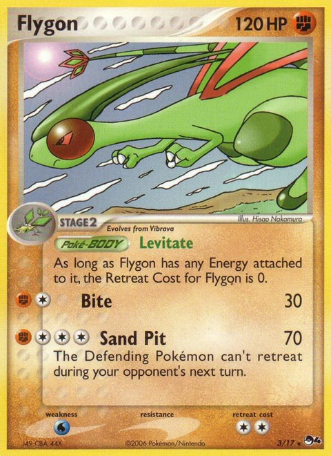 Flygon Pokémon card from POP Series 4, number 3 (Standard print)