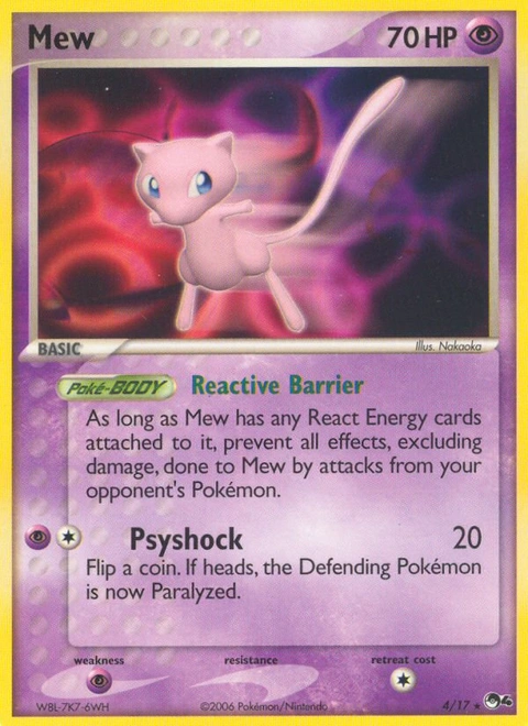 Mew Pokémon card from POP Series 4, number 4 (Standard print)