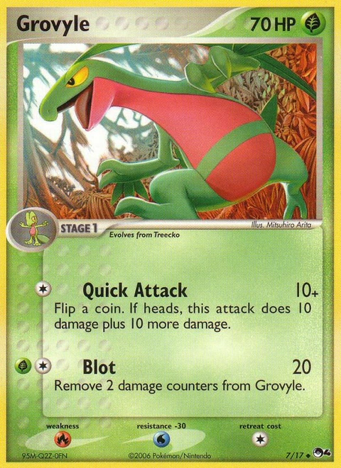 Grovyle Pokémon card from POP Series 4, number 7 (Standard print)