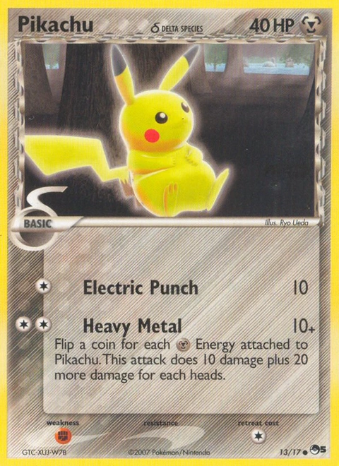 Pikachu δ Pokémon card from POP Series 5, number 13 (Standard print)