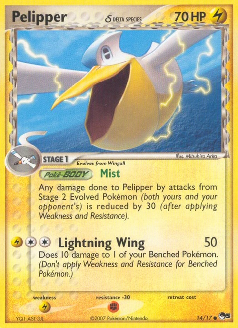 Pelipper δ Pokémon card from POP Series 5, number 14 (Standard print)