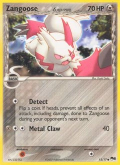 Zangoose δ Pokémon card, number 15