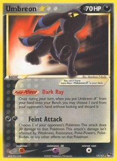 Umbreon ★ Pokémon card, number 17