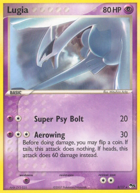 Lugia Pokémon card from POP Series 5, number 2 (Standard print)