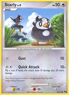 Starly Pokémon card, number 16