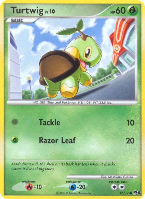 Turtwig Pokémon card from POP Series 6, number 17 (Standard print)