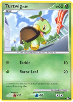 Turtwig Pokémon card, number 17