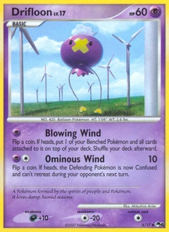 Drifloon Pokémon card, number 6