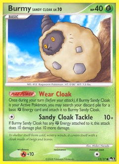 Burmy Sandy Cloak Pokémon card, number 12