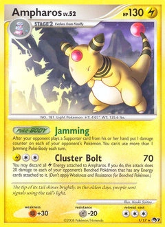 Ampharos Pokémon card, number 1