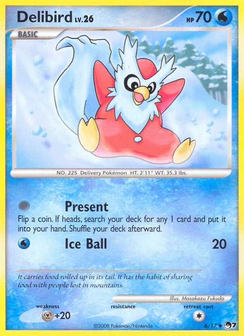Delibird Pokémon card from POP Series 7, number 6 (Standard print)