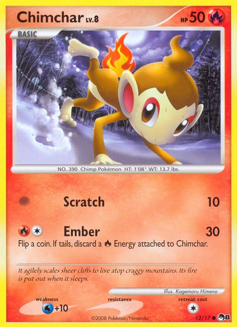 Chimchar Pokémon card from POP Series 8, number 12 (Standard print)