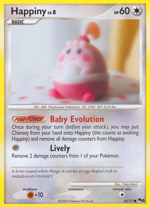 Happiny Pokémon card from POP Series 8, number 14 (Standard print)