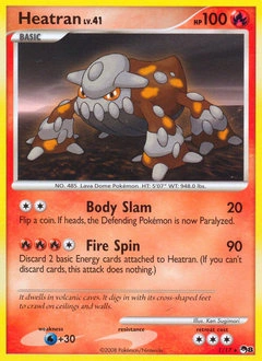 Heatran Pokémon card, number 1