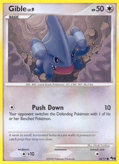 Gible Pokémon card, number 14