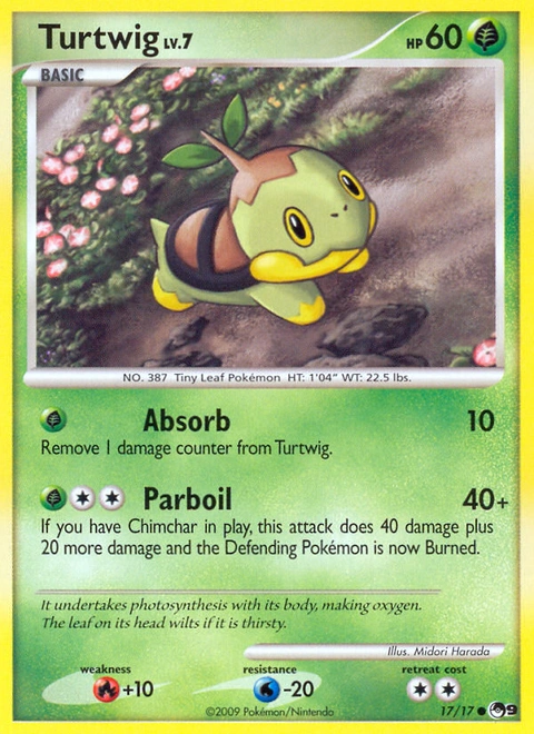 Turtwig Pokémon card from POP Series 9, number 17 (Standard print)
