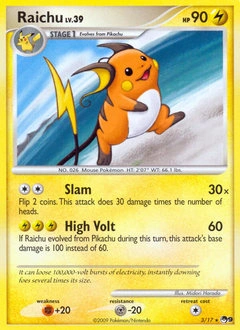 Raichu Pokémon card, number 3