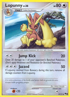 Lopunny Pokémon card, number 9