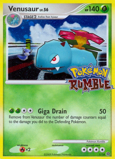 Venusaur Pokémon card from Pokémon Rumble, number 1 (Standard print)