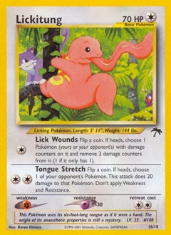 Lickitung Pokémon card, number 16