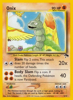 Onix Pokémon card, number 3