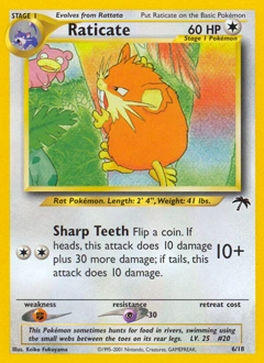Raticate Pokémon card, number 6