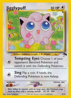 Jigglypuff Pokémon card, number 8