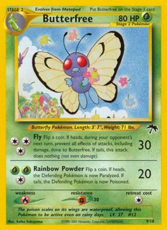 Butterfree Pokémon card, number 9