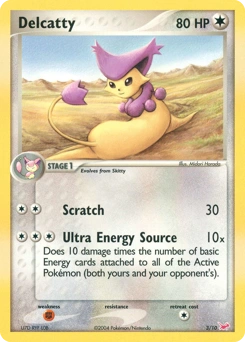 Delcatty Pokémon card, number 3