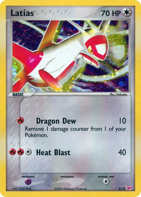 Latias Pokémon card from EX Trainer Kit Latias, number 4 (Standard print)