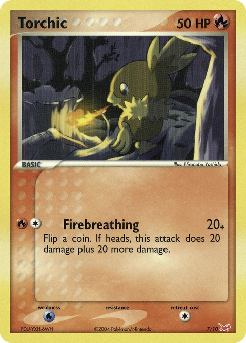 Torchic Pokémon card from EX Trainer Kit Latias, number 7 (Standard print)