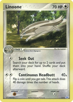 Linoone Pokémon card, number 3