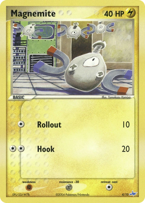 Magnemite Pokémon card from EX Trainer Kit Latios, number 4 (Standard print)