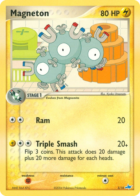 Magneton Pokémon card from EX Trainer Kit Latios, number 5 (Standard print)