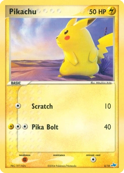 Pikachu Pokémon card, number 6