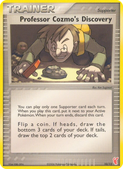Professor Cozmo's Discovery Pokémon card from EX Trainer Kit 2 Plusle, number 10 (Standard print)