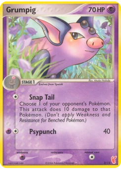 Grumpig Pokémon card, number 3