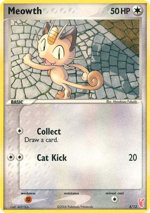 Meowth Pokémon card from EX Trainer Kit 2 Plusle, number 4 (Standard print)