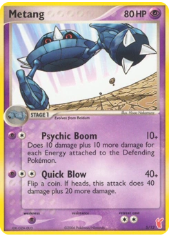 Metang Pokémon card, number 5