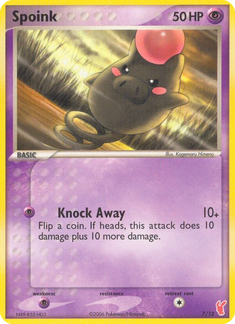 Spoink Pokémon card from EX Trainer Kit 2 Plusle, number 7 (Standard print)