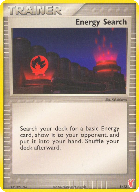 Energy Search Pokémon card from EX Trainer Kit 2 Plusle, number 8 (Standard print)