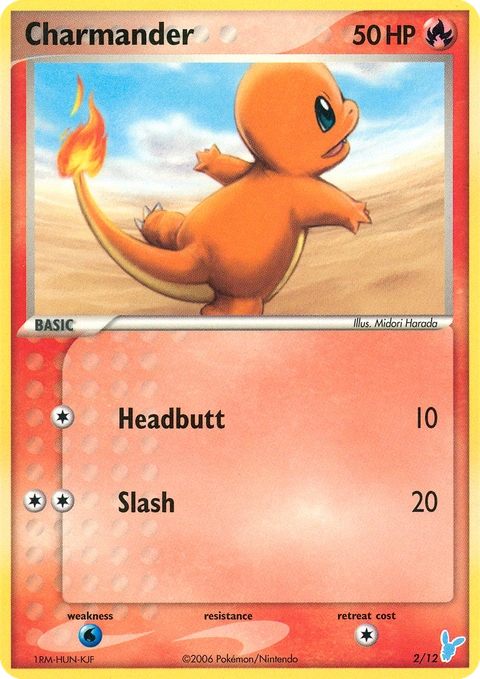 Charmander Pokémon card from EX Trainer Kit 2 Minun, number 2 (Standard print)