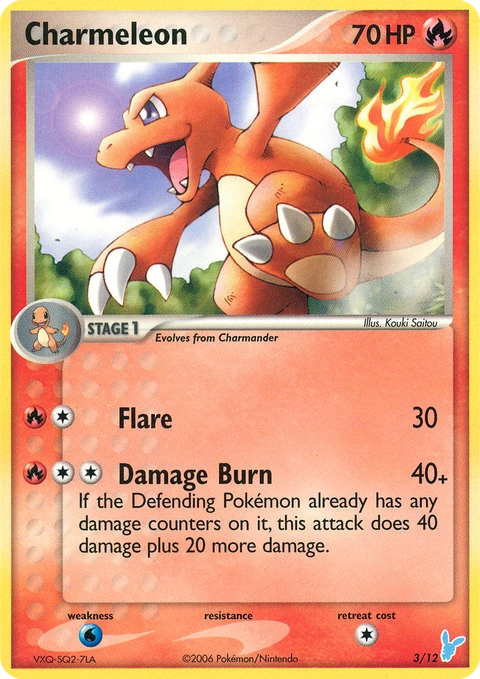 Charmeleon Pokémon card from EX Trainer Kit 2 Minun, number 3 (Standard print)