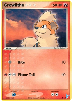 Growlithe Pokémon card, number 4