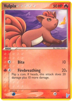 Vulpix Pokémon card, number 7