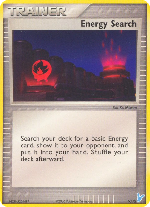 Energy Search Pokémon card from EX Trainer Kit 2 Minun, number 9 (Standard print)